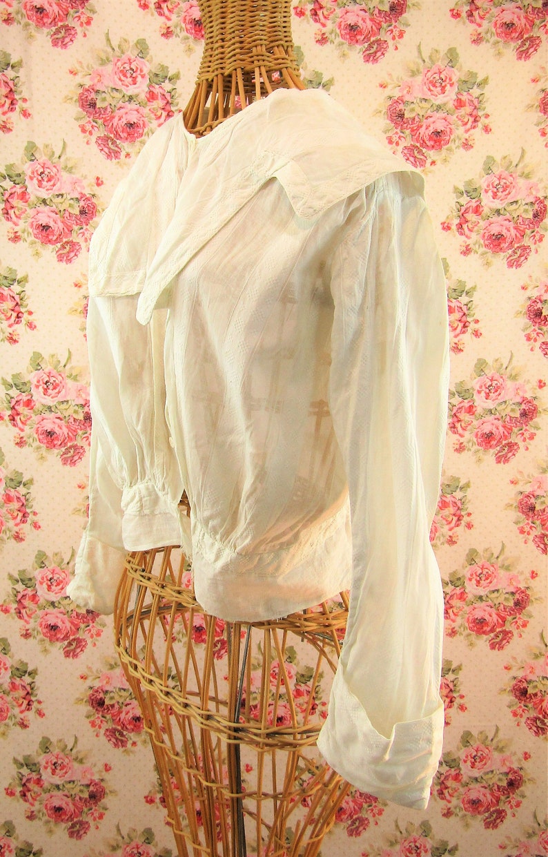 Antique Edwardian Blouse Victorian Bodice Antique White Blouse image 3