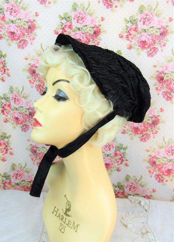 1870s Mourning Chapeau Antique Mourning Bonnet An… - image 8