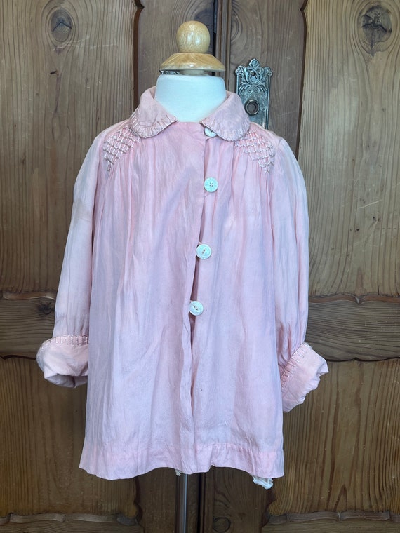 Antique Baby Coat 1920’s Pink Silk Child’s Coat - image 2