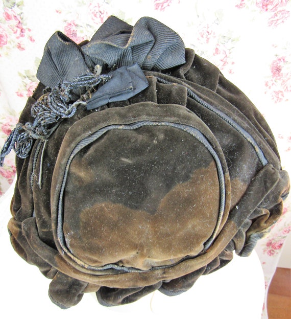 Antique Mid Victorian Widow's Bonnet Antique 1800… - image 6