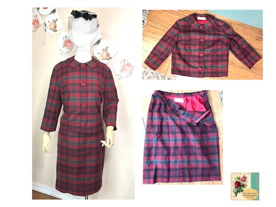 Vintage Wool Suit Midcentury Pendleton Wool Skirt… - image 1