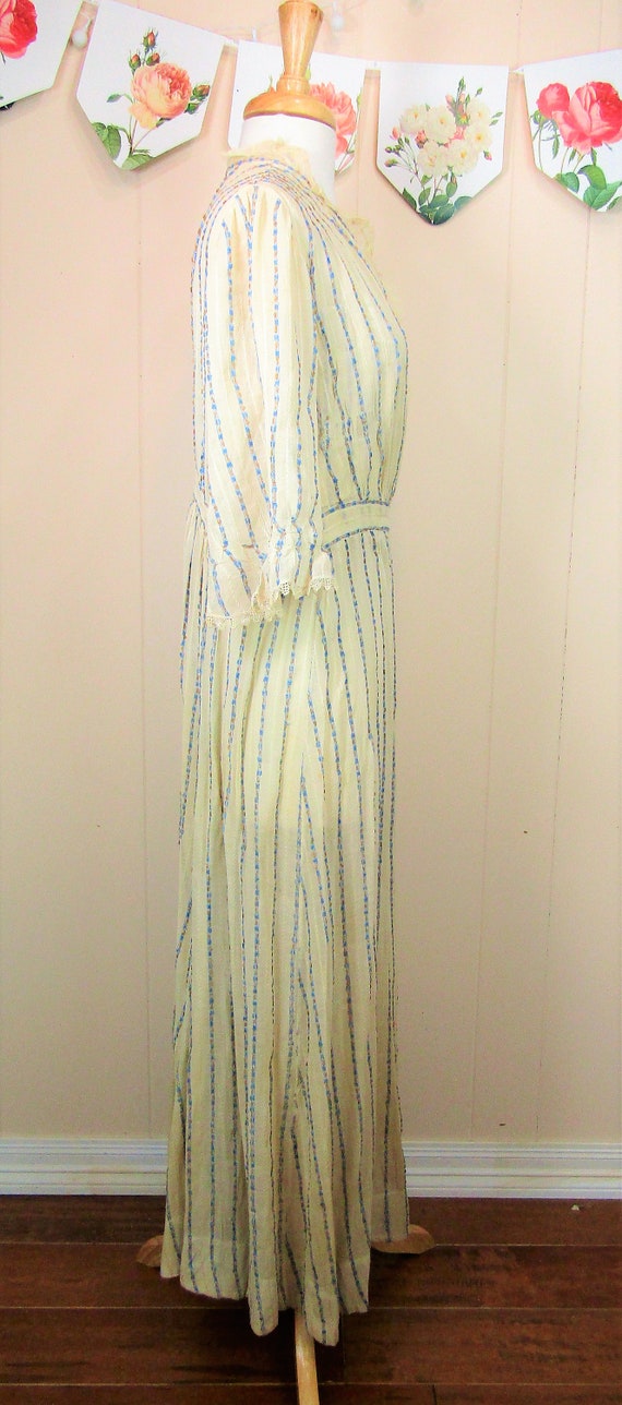 Antique Edwardian Dress Early 1910's Dress Stripe… - image 4