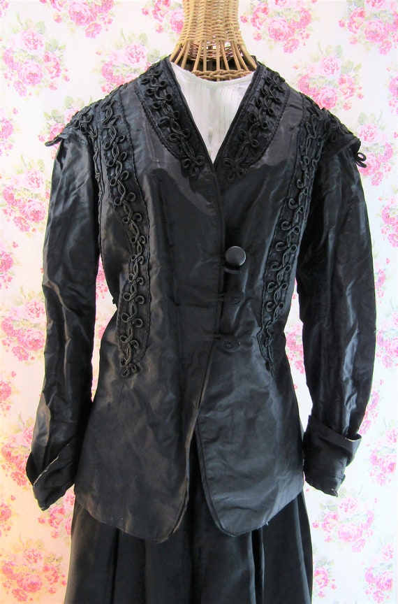 Edwardian Coat Antique Jacket Soutache Dolman Ant… - image 2