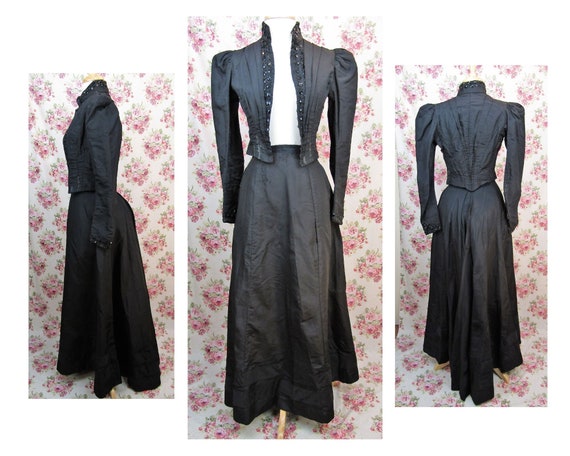Victorian Walking Suit Size XXS Antique 1890's Bus