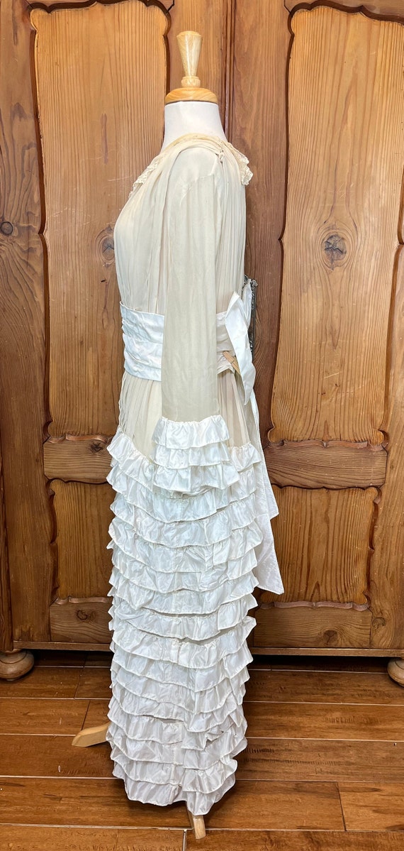 Edwardian Tea Gown Antique Dress Edwardian Tiered… - image 4