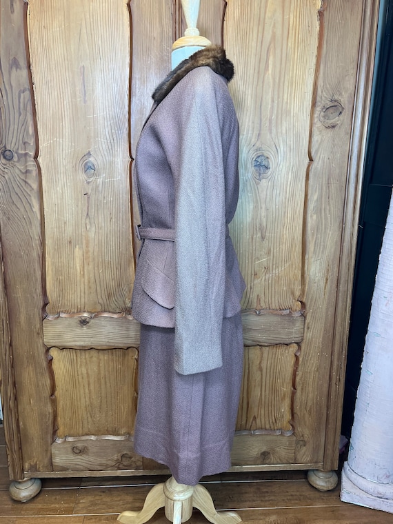 Vintage Wool Suit 1950’s Tweed Dress Suit with Mi… - image 3