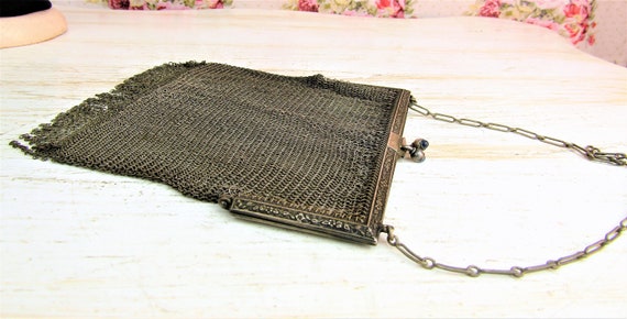 Antique 1910's Jeweled Mesh Bag 1910s Great Gatsb… - image 8