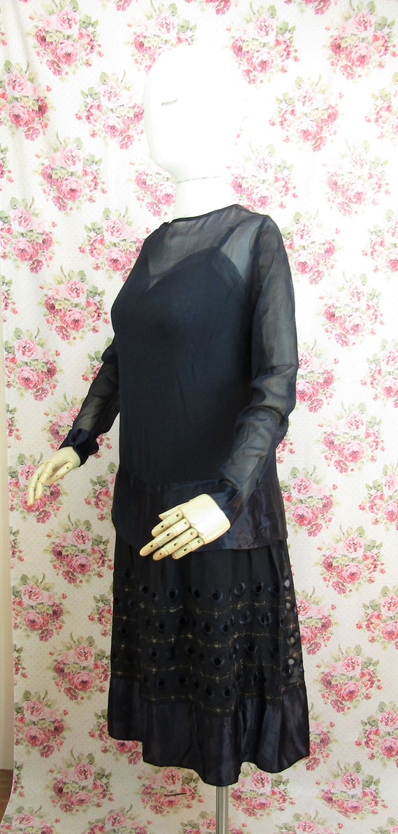 1920's Dress Flapper Dress Antique Drop Waist Dre… - image 6