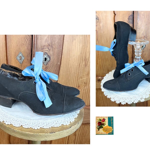Antique Edwardian Oxford Pumps 1910’s Walking Shoes Shabby Chic Pumps Shabby Chic Shoes