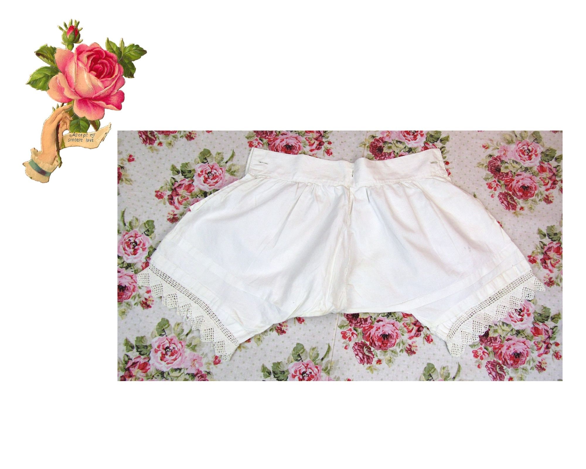 Vintage Girls Slip Bloomers Underwear Button On Pajamas