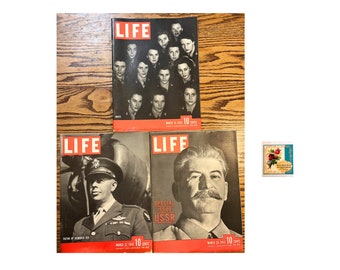 Vintage Life Magazine March 1943 WW 2 Life Magazines Set of 3