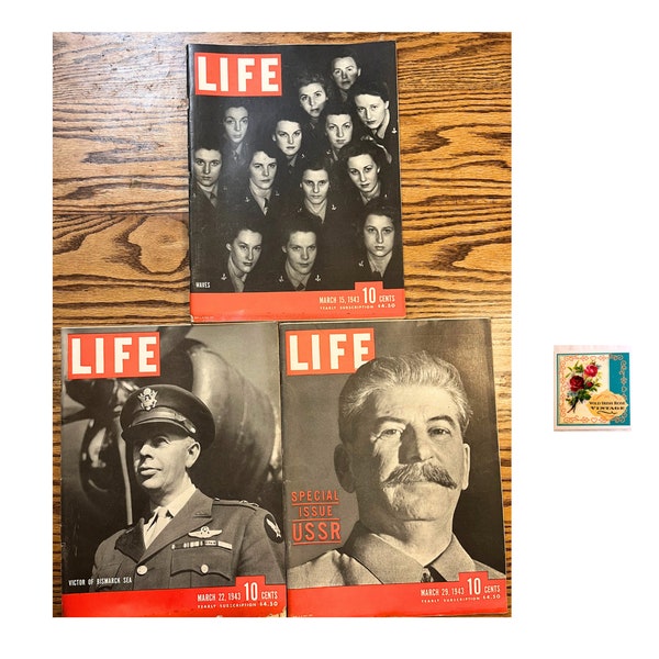 Vintage Life Magazine March 1943 WW 2 Life Magazines Set of 3