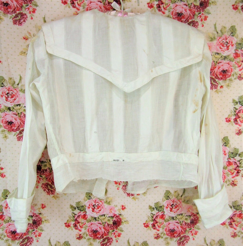 Antique Edwardian Blouse Victorian Bodice Antique White Blouse image 10