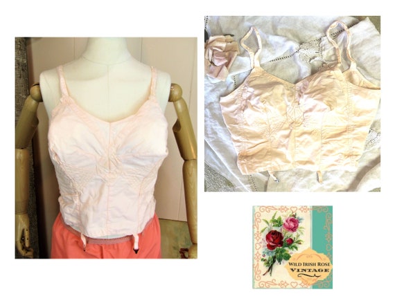 Vintage Bullet Bra Long Line Bra Size 29 B Vintage 1940's Long