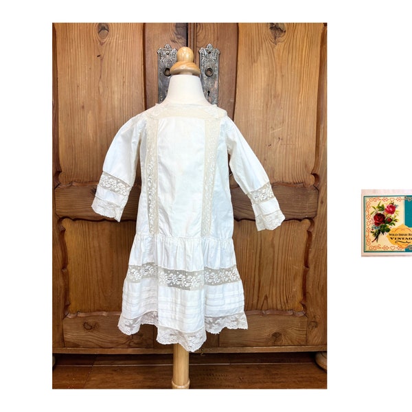 Edwardian Child’s Dress Antique Baby Dress 1910’s Lace Child’s Dress