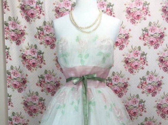 Vintage 1950s Princes Dress 50s Strapless Dress Vi
