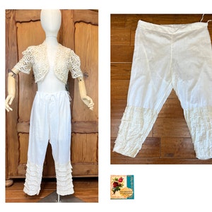 Antique Victorian Pantaloons 1800’s Long Bloomers Ladies Lacy Bloomers