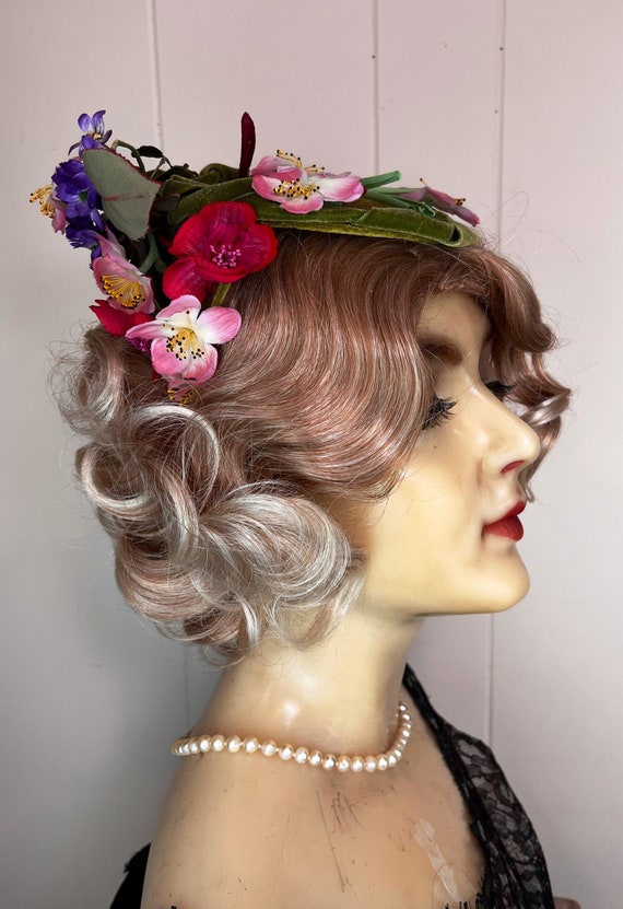 Vintage 1950s Floral Fascinator Fits All Vintage … - image 7