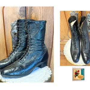 Antique Victorian Boots High Top Boots Edwardian Boots