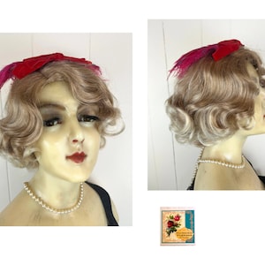 Cappello vintage con piume Fascinator Cappello vintage Copricapo rosa con piume Fascinator Cappello vintage