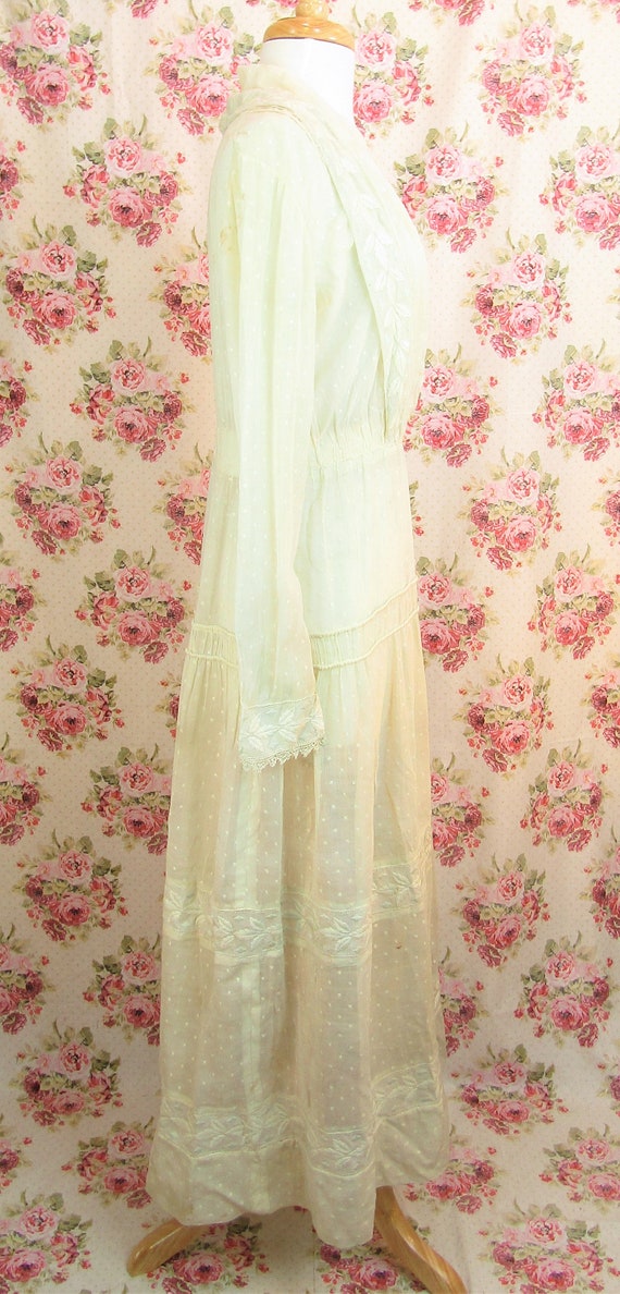 Antique Edwardian Summer Dress Dotted 1910’s Swi… - image 6