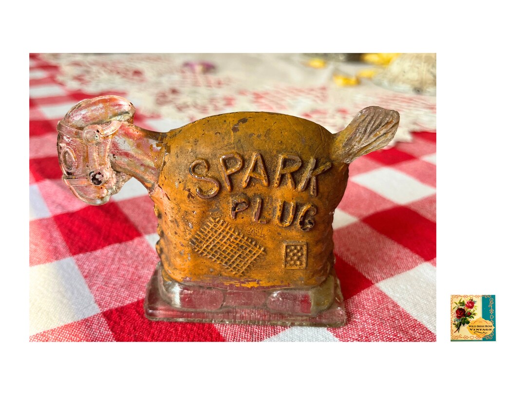 Antique Spark Plug Glass Candy Container by King Feature Synd. Etsy