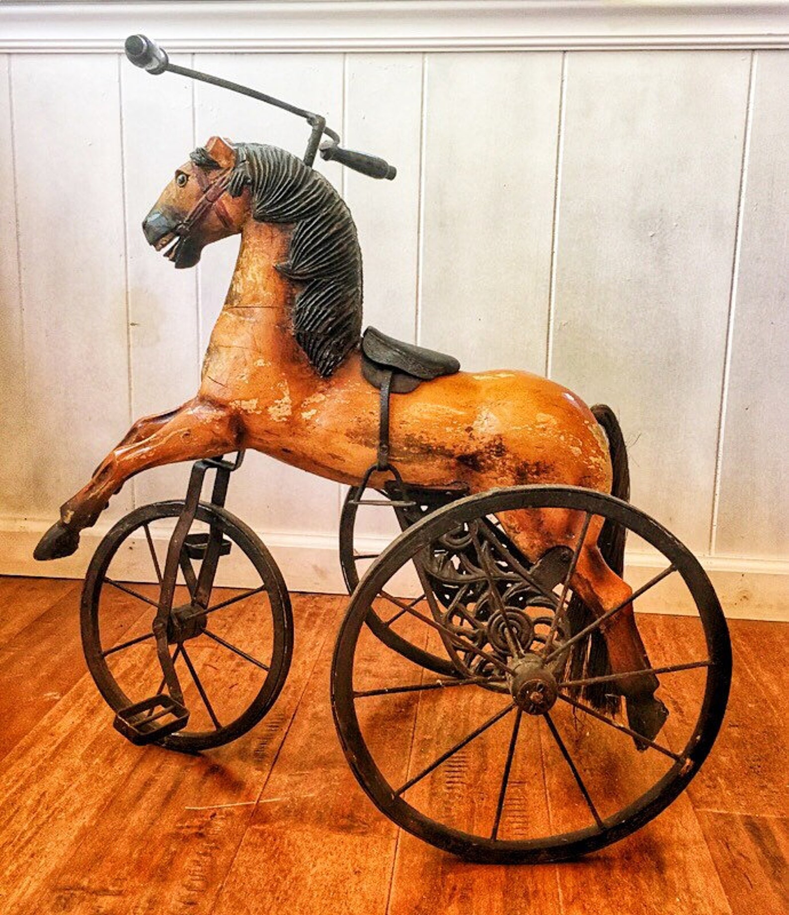 Antique Victorian Tricycle Horse Victorian Velocipede Large Etsy