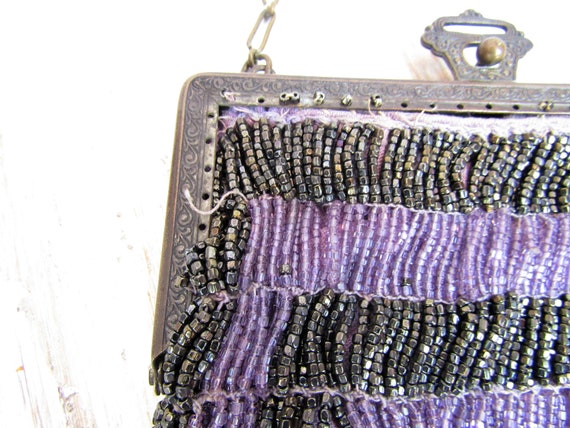 Antique Beaded Handbag 1920s Micro Beaded Evening… - image 4