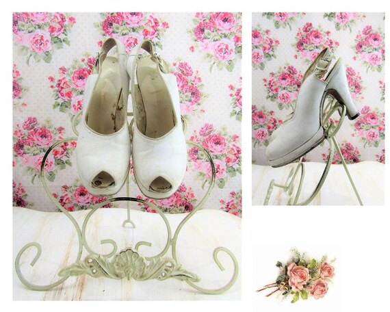 1940s Platform Heels Size 5 Vintage 1930s Open Toe