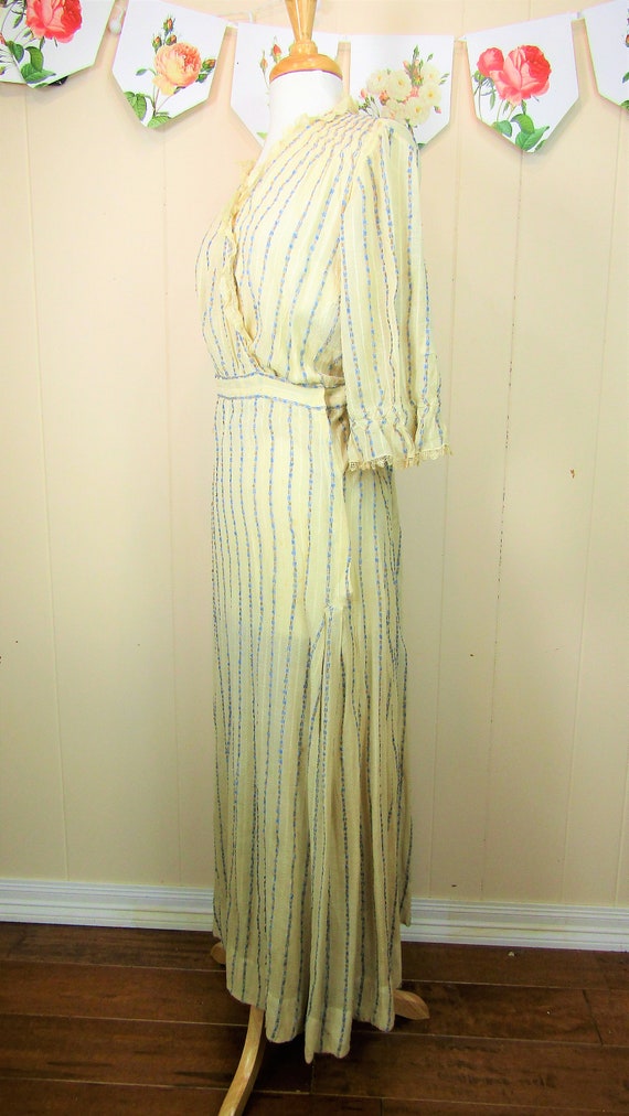 Antique Edwardian Dress Early 1910's Dress Stripe… - image 3