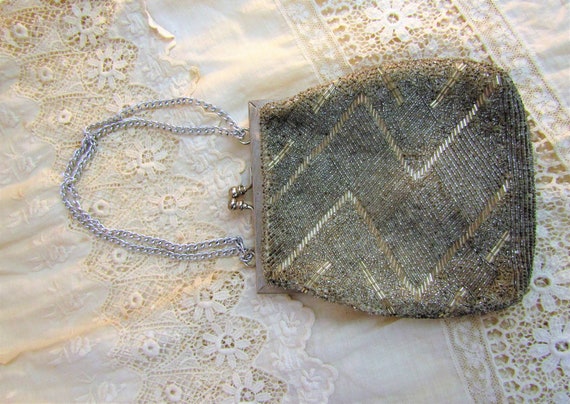 Walborg Art Deco Beaded Evening Bag Vintage 1950s… - image 4