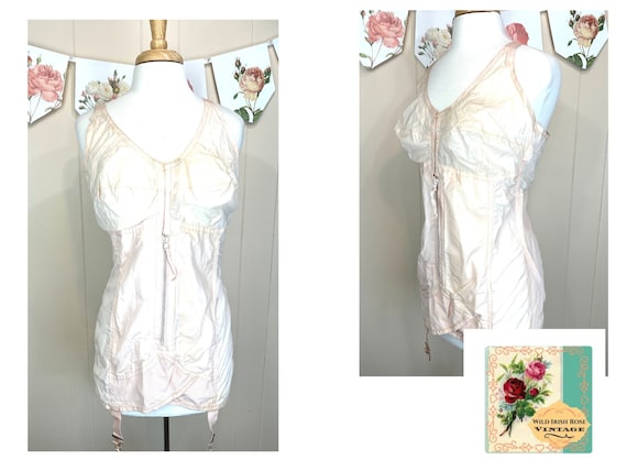 Vintage 1930s One Piece Girdle XL Art Deco All in One Shaping