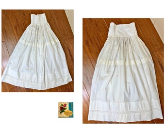 Victorian Infant Crinoline Antique 1800's Baby Long Slip pour robe de baptême