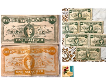Vintage 1930’s Play Money One Smacker Toy Money