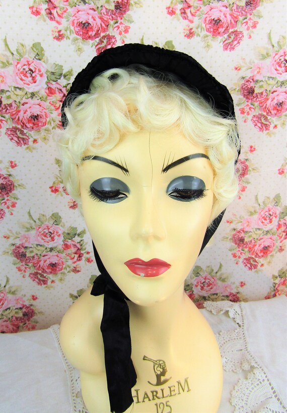 1870s Mourning Chapeau Antique Mourning Bonnet An… - image 9