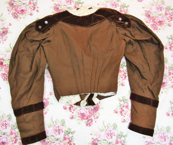 Antique Victorian Bodice Size XS 1890s Bodice 19t… - image 10