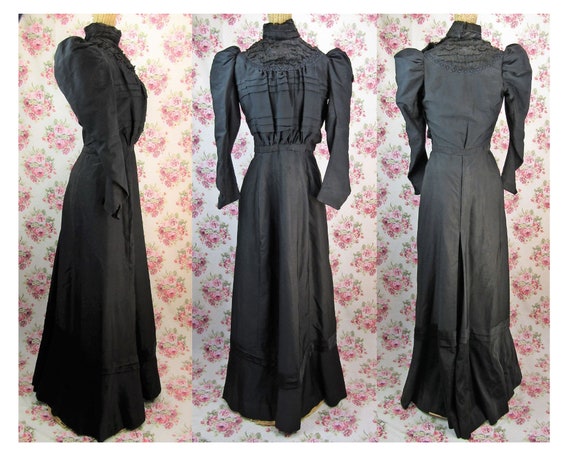Victorian 1897 Gown Size XS Antique 1890's Dress V