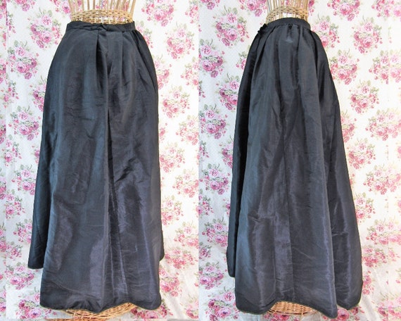 Victorian Skirt Extra Small 1800s Skirt Antique Bl