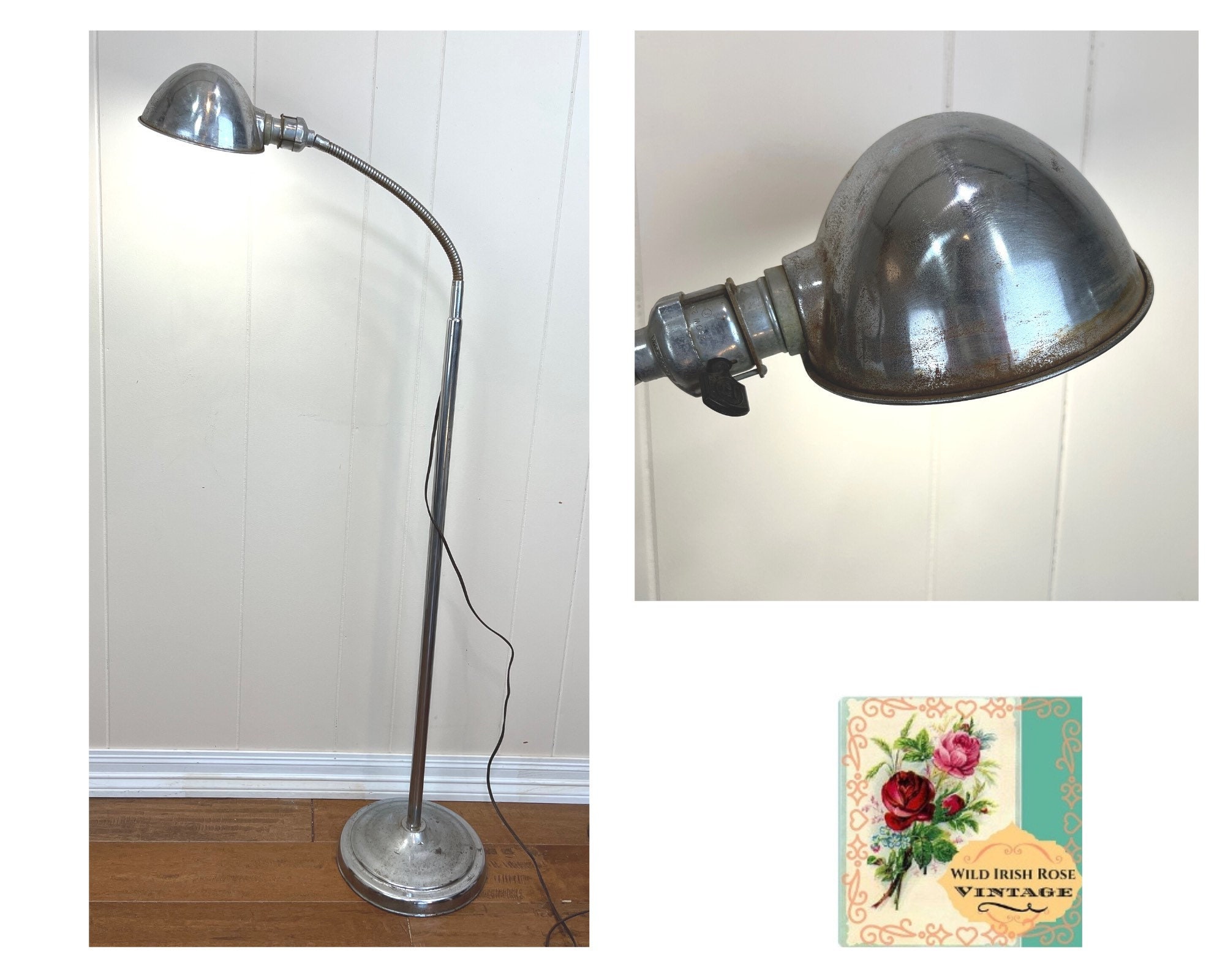 Vintage medical floor sale lamp