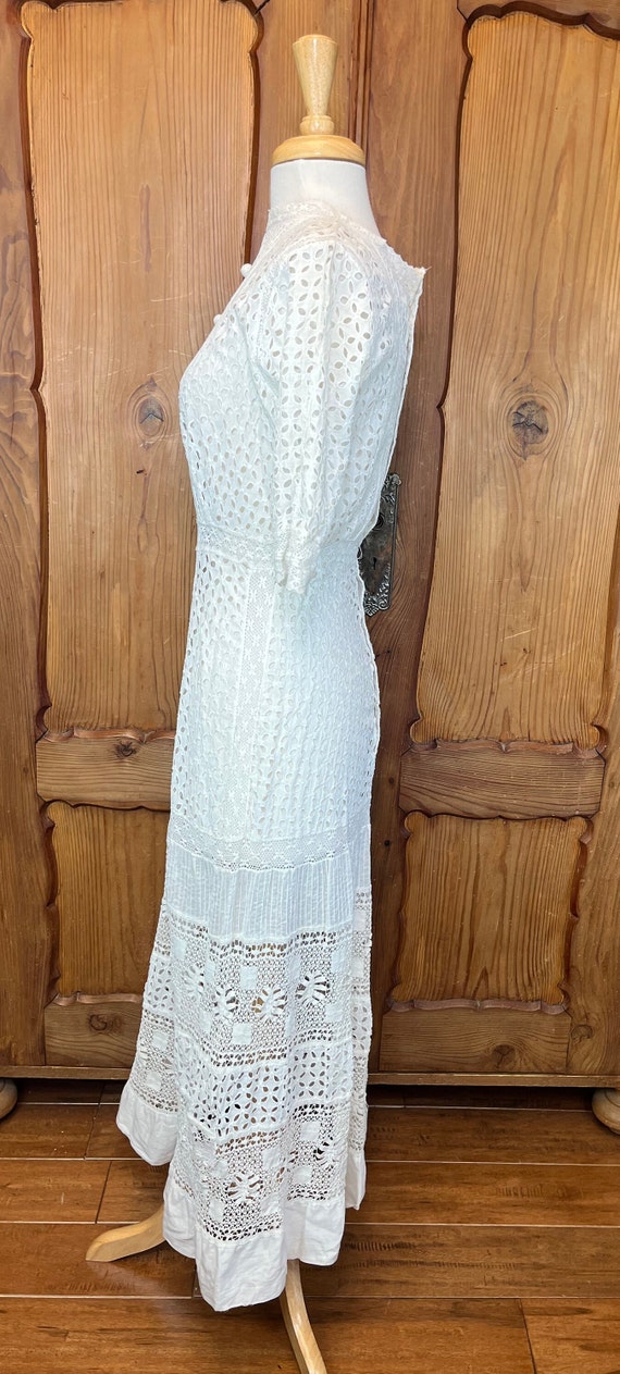 Edwardian White Dress Edwardian Eyelet Dress 1910… - image 3