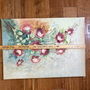 Vintage Watercolor Painting of Roses by Woodrow on Board 29 wide image 8