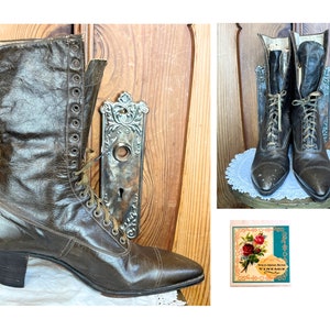 Antique Victorian Boots High Top Boots Edwardian Boots