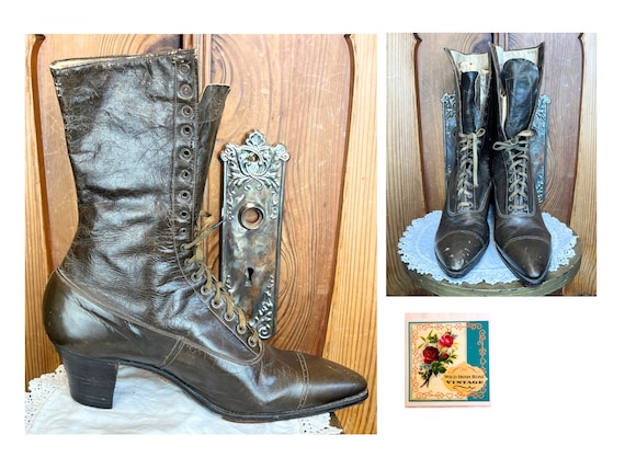 Antique Victorian Boots High Top Boots Edwardian … - image 1