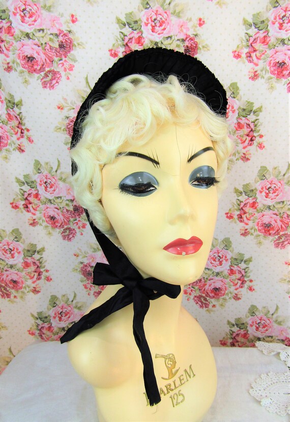 1870s Mourning Chapeau Antique Mourning Bonnet An… - image 2