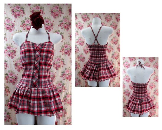 Vintage 1950s Skirted Playsuit size Small 1950s Ro