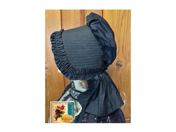 Victorian Bonnet Antique 1800’s Bonnet Vintage Bonnet Sunbonnet Mourning Bonnet