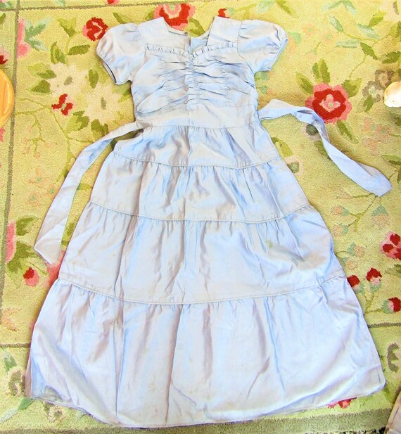 Vintage 1930's Childs Satin Party Dress Vintage G… - image 2