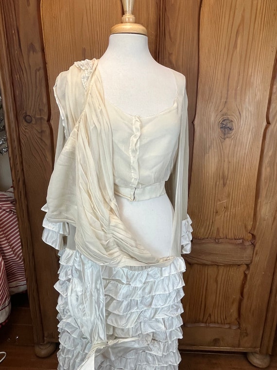 Edwardian Tea Gown Antique Dress Edwardian Tiered… - image 9