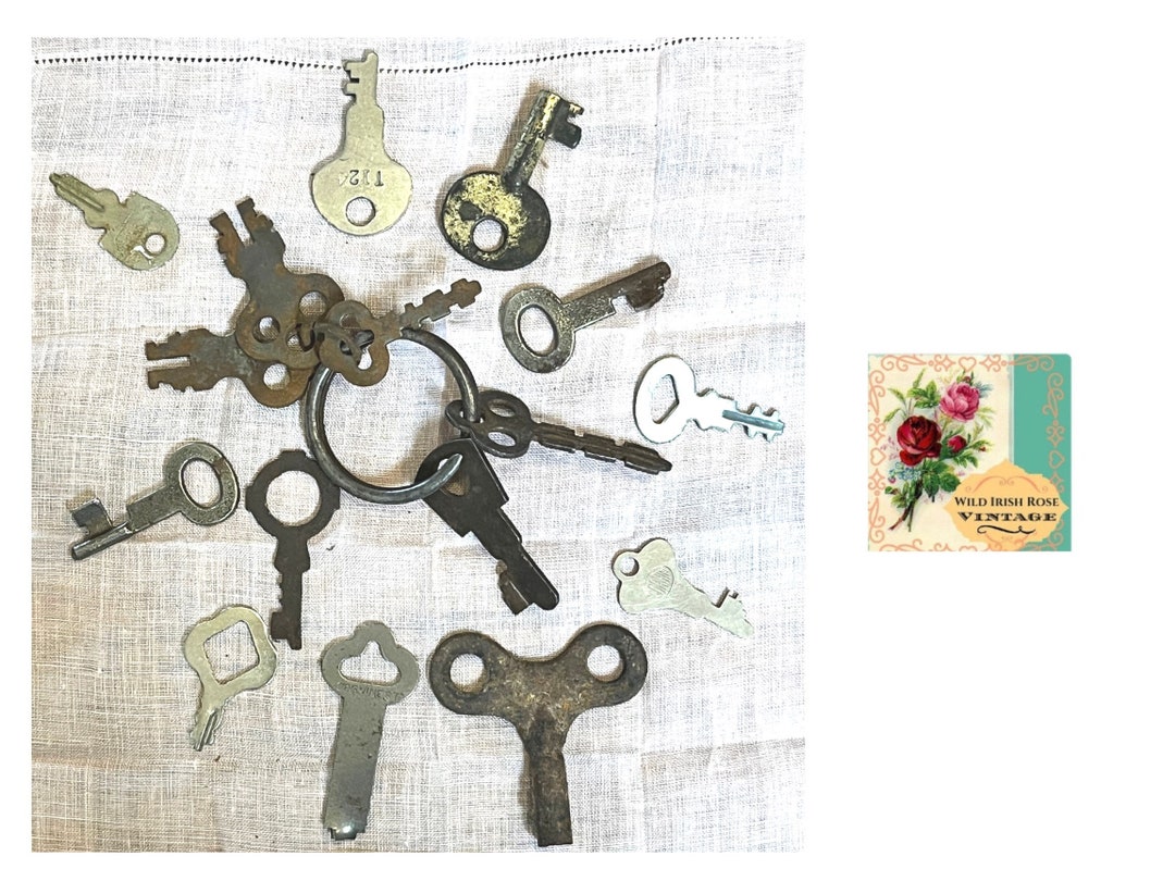Antique Keys Vintage House Keys Set of 16 Various Vintage Diary Keys