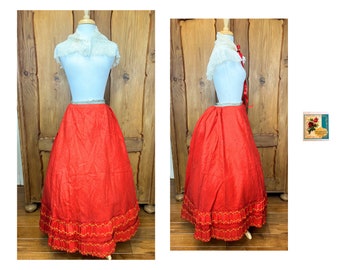 Antique Petticoat Victorian 1850’s Flannel Petticoat Red Flannel Petticoat 1800’s Victorian Petticoat